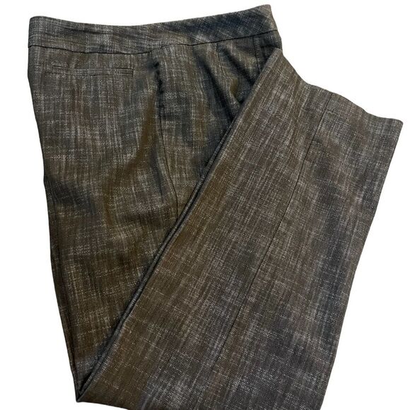 Dark khaki green and white heathered straight leg trousers - Picture 2 of 5